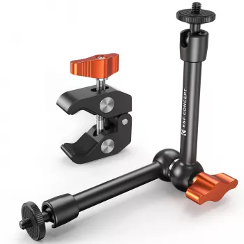 KF Magic Arm + Super Clamp Κιτ Στήριξης με Σπείρωμα 1/4 inch & 3/8 inch, Σιαγόνα 15-55 mm, Μαύρο