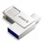 ORICO U301 128GB dual-USB-A/USB-C flash drive USB 3.2 Gen 1 ασημί
