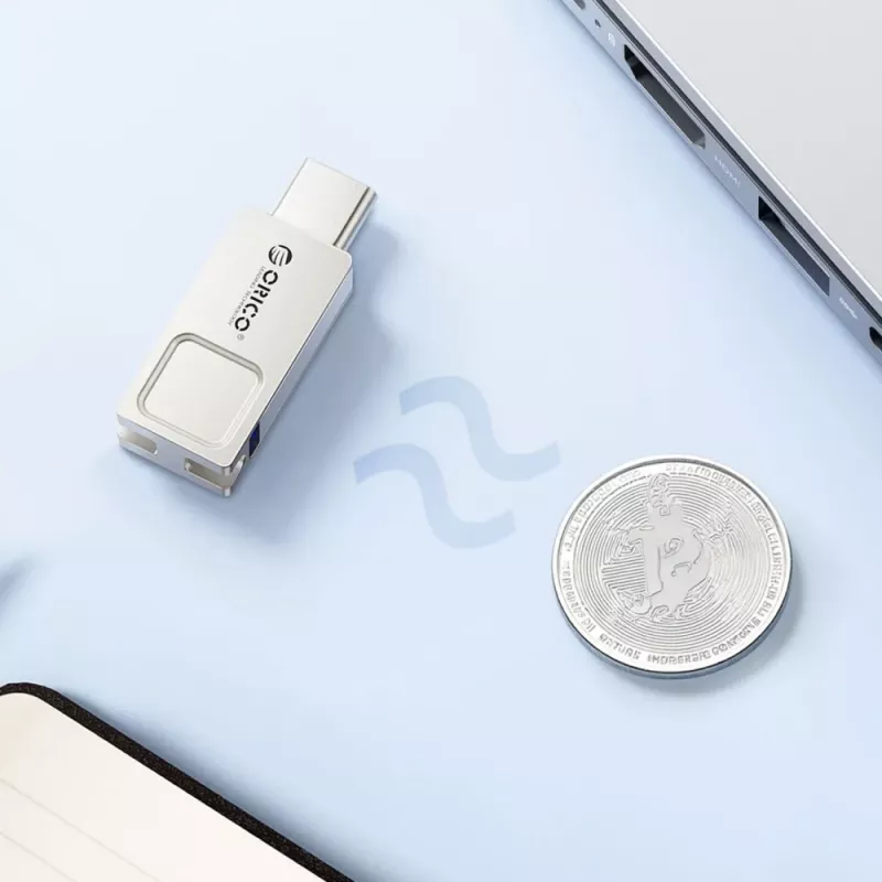 ORICO U301 128GB dual-USB-A/USB-C flash drive USB 3.2 Gen 1 ασημί