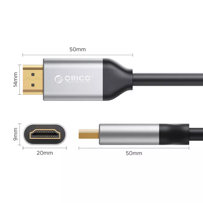 ORICO H4Y1 καλώδιο HDMI 2.0 8m - 4K 60Hz, μαύρο