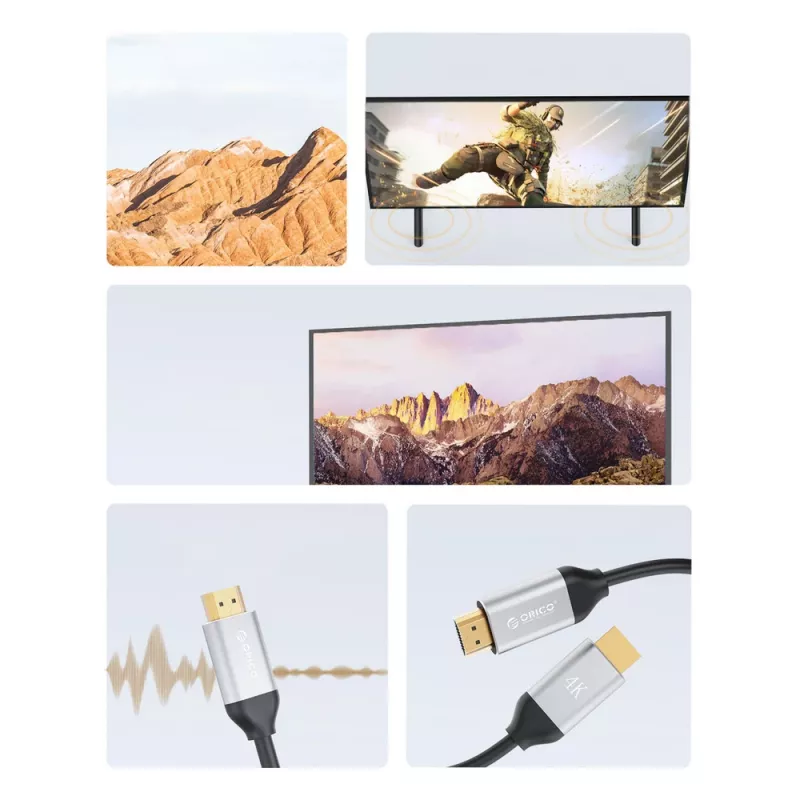 ORICO H4Y1 καλώδιο HDMI 2.0 8m - 4K 60Hz, μαύρο