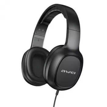 AWEI GM-6 Ακουστικά gaming over-ear με μικρόφωνο, ενσύρματα 3,5-mm jack, οδηγοί 40-mm, Μαύρο