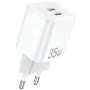 AWEI PD65-EU 35W GaN Διπλός φορτιστής τοίχου USB-C Λευκό