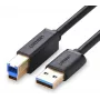 UGREEN US210 Καλώδιο USB 3.0 Type-A σε Type-B 1m Μαύρο
