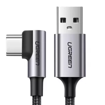 UGREEN US284 Καλώδιο USB-A σε USB-C γωνιακό, 3A, 3m, Μαύρο