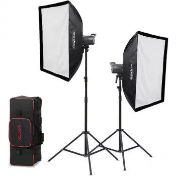 Godox Litemons LA200D K2 σετ 2 φώτων LED monolight φωτός ημέρας με softbox, τρίποδα και τσάντα μεταφοράς
