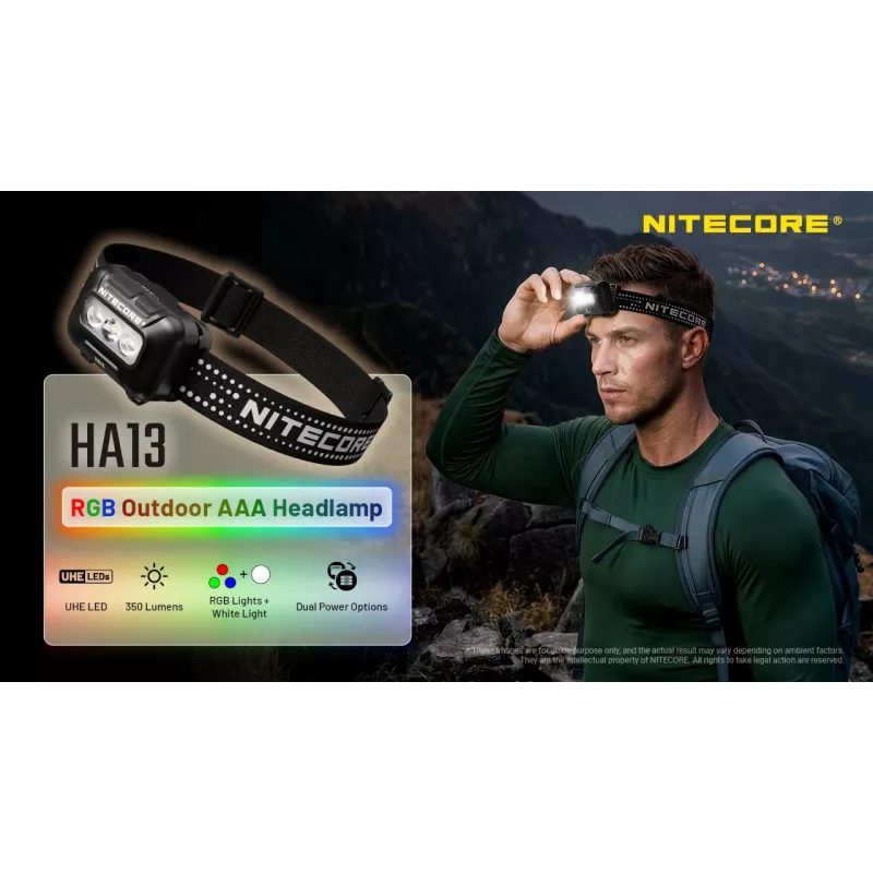 NITECORE HA13 (2026) RGB φακός κεφαλής 350lm