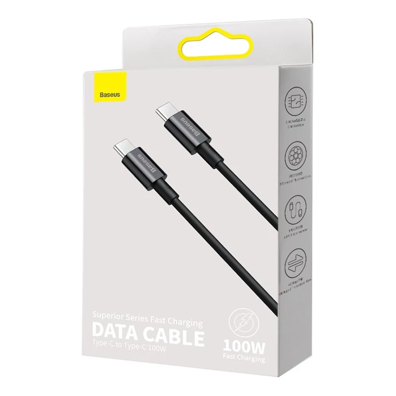 Baseus CATYS-C01 USB-C σε USB-C 100W PD καλώδιο γρήγορης φόρτισης 2m μαύρο