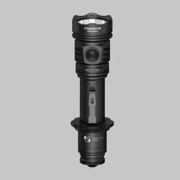 Armytek Predator PRO MAX τακτικός φακός 3000 lumen, θερμό λευκό, εμβέλεια 501m, Cree XHP70.2, επαναφορτιζόμενος 21700, μαύρος