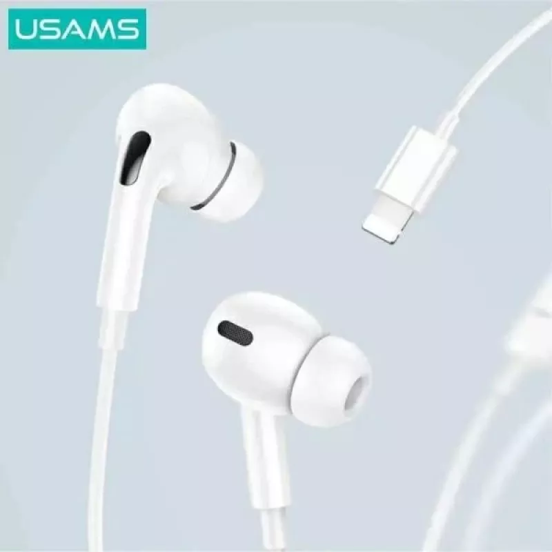 USAMS EP-41 MAX στερεοφωνικά ακουστικά in-ear Lightning λευκά