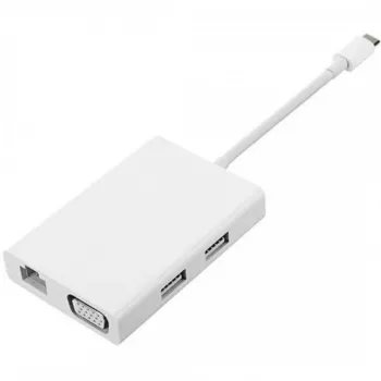 Xiaomi Mi πολυαντάπτορας USB-C σε VGA Gigabit Ethernet (λευκό/ασημί)