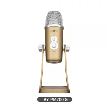 BOYA BY-PM700G Πυκνωτικό μικρόφωνο USB με 4 διαγράμματα λήψης, 24-bit/48kHz, ρυθμιστικά gain και σίγασης, παρακολούθηση ακουστικών, για PC/Mac