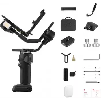 ZHIYUN CRANE 4 COMBO σταθεροποιητής gimbal κάμερας 3 αξόνων με ωφέλιμο φορτίο 6kg, μπαταρία 12h, οθόνη αφής & φωτισμό, μαύρο
