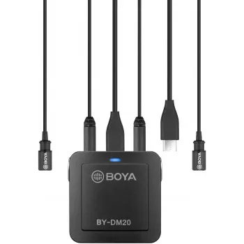 BOYA BY-DM20 Dual-Kanal ψηφιακό στερεοφωνικό μικρόφωνο πυκνωτή με σύνδεση USB-C, Lightning και USB-A, omnidirectional, 25Hz-20kHz, για iOS, Android, Windows, Mac
