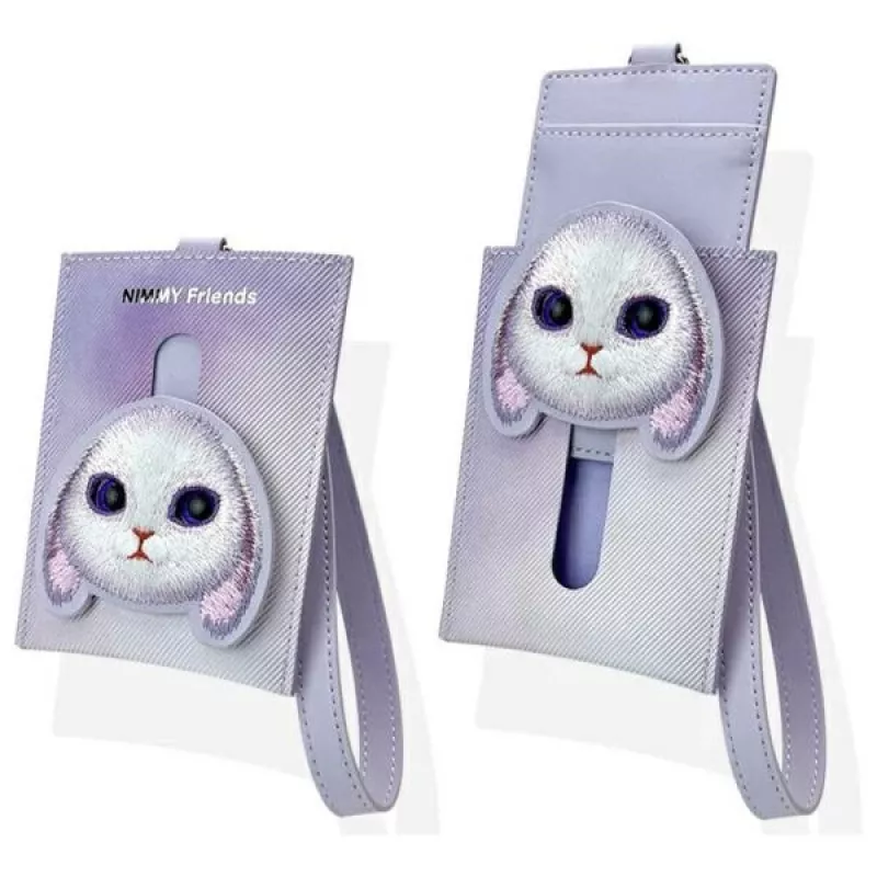 Nimmy Big Eyed Pet 2.0 Rabbit θήκη καρτών πορτοφόλι, μωβ