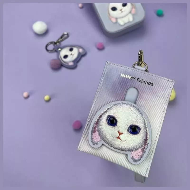 Nimmy Big Eyed Pet 2.0 Rabbit θήκη καρτών πορτοφόλι, μωβ