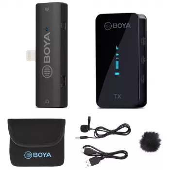 BOYA BY-XM6-S3 2,4GHz dual-channel ασύρματο σύστημα μικροφώνων για συσκευές iOS με σύνδεση Lightning
