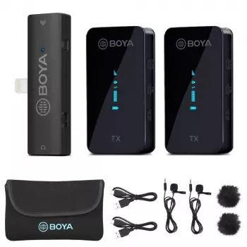 Boya BY-XM6-S4 ασύρματο σύστημα μικροφώνου για iOS με Lightning, 2 πομποί (BY-XM6-S4)