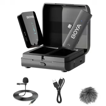 BOYA BY-XM6-K3 2,4-GHz-ασύρματο-σύστημα-μικροφώνου-πληκτρολογίου για συσκευές iOS με υποδοχή Lightning