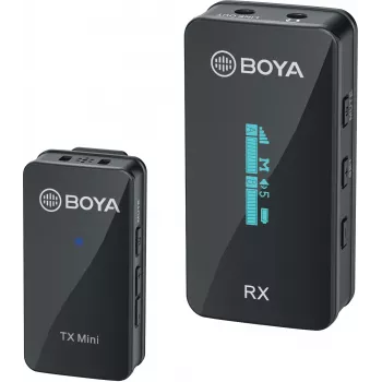 BOYA BY-XM6-S1 Mini 2,4 GHz Ασύρματο σύστημα μικροφώνου με μικρόφωνο lavalier, δέκτη OLED, εμβέλεια 100 m