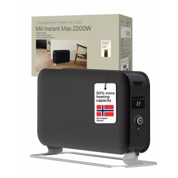 Mill Instant Max LED φορητός θερμαντήρας μεταφοράς, 2200 W, Μαύρο