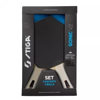 STIGA Sonic V2 Hobby σετ πινγκ πονγκ – 2 ρακέτες, 3 μπάλες, δίχτυ & στύλοι