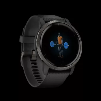 Garmin Venu 2 - 45 mm Smartwatch με λουρί σιλικόνης - Μαύρο