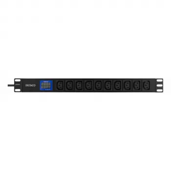 DELTACO Bluewalker PDU Powerwalker LC-16A 10xIEC C13 1U Rackmount Βασικό PDU, 16A, καλώδιο 2m