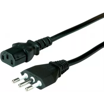 VALUE Καλώδιο Τροφοδοσίας, Ιταλικό Βύσμα σε IEC C13, 0,6 m, Μαύρο (19.99.2073)