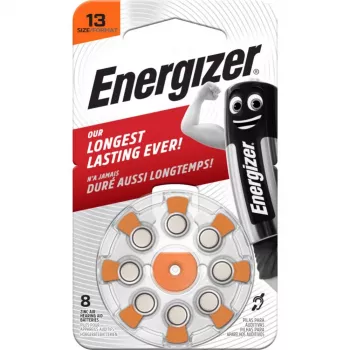 Μπαταρίες ακουστικών βαρηκοΐας Energizer ψευδαργύρου-αέρα, μέγεθος 13 (AZ13DP8 TL8)