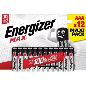 Energizer MAX AAA Αλκαλικές μπαταρίες, 1,5 V, συσκευασία 12 τεμ.