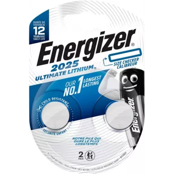 Energizer CR2025 Μπαταρίες λιθίου κουμπί, 3 V, συσκευασία 2 τεμ.