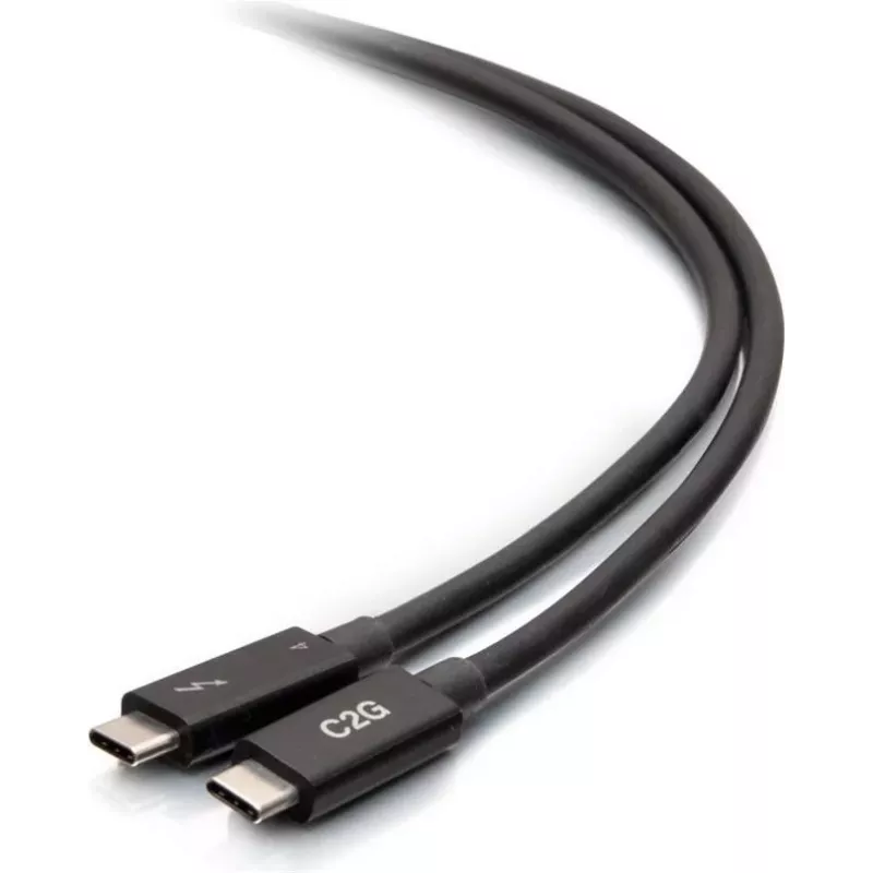 C2G καλώδιο 2,5 ποδιών Thunderbolt 4 USB-C - 40Gbps, 100W PD, 8K, Μαύρο