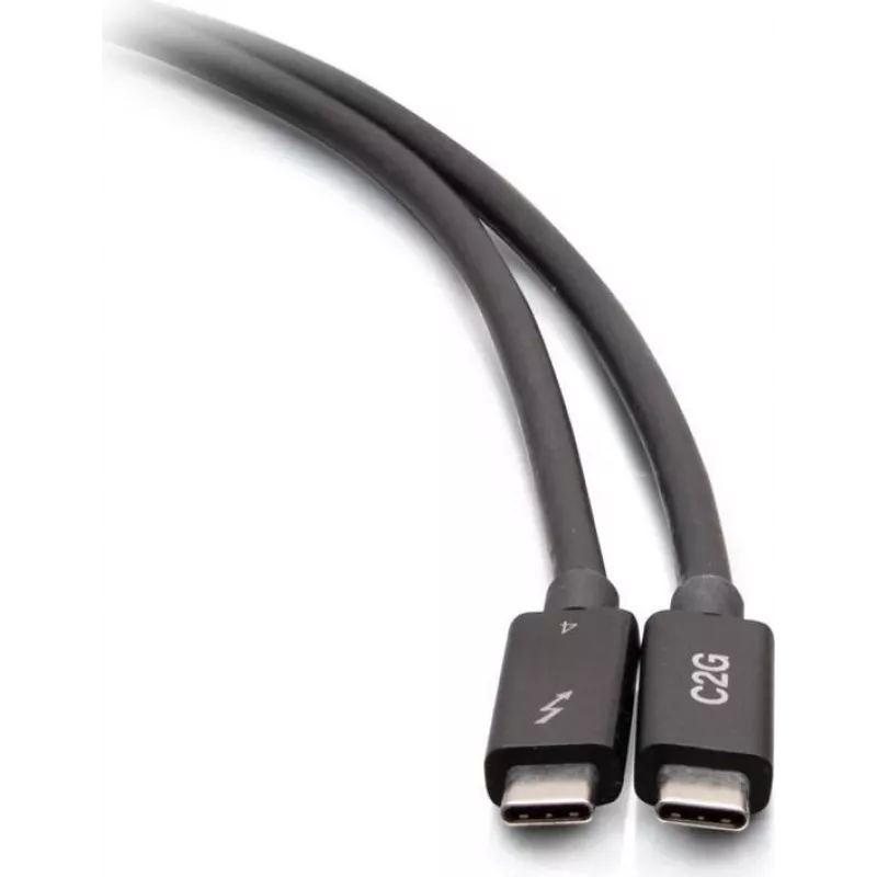 C2G καλώδιο 2,5 ποδιών Thunderbolt 4 USB-C - 40Gbps, 100W PD, 8K, Μαύρο