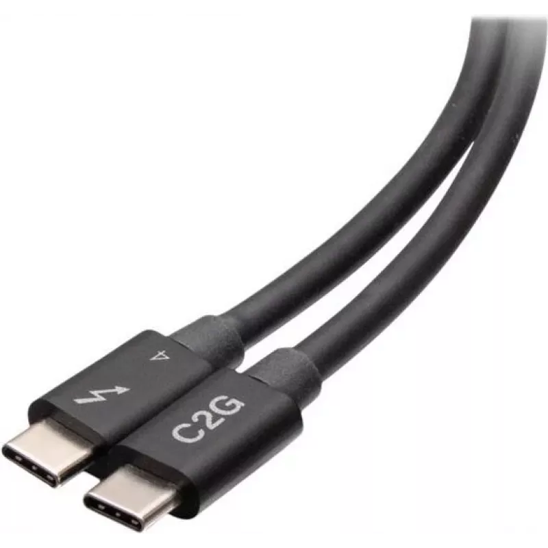 C2G καλώδιο 2,5 ποδιών Thunderbolt 4 USB-C - 40Gbps, 100W PD, 8K, Μαύρο