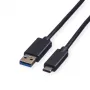 ROLINE καλώδιο USB 3.2 Gen 1 A σε C, 1 m, μαύρο
