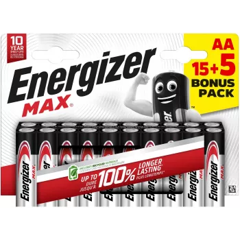 Energizer Max AA αλκαλική μπαταρία LR6 1,5 V, 20 τεμ. (E303329900)
