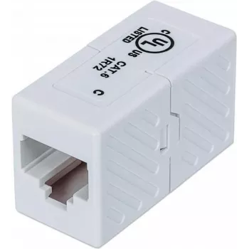 Intellinet 504751 Cat6 UTP RJ45 Inline Κουμπωτή, υποδοχή σε υποδοχή, Λευκό