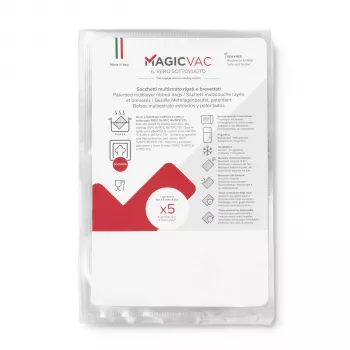 MagicVac 50 Σακούλες κενού 40x60 cm (50 τεμ.) – Καθολικές ανάγλυφες σακούλες αποθήκευσης τροφίμων για εξωτερικές συσκευές κενού