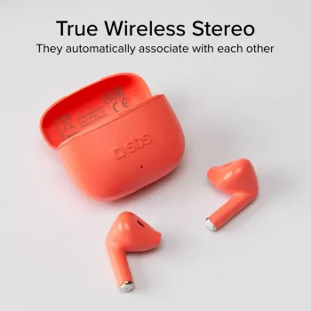 SBS TEEARTWSGOPODSR True Wireless Stereo ακουστικά με θήκη φόρτισης, Bluetooth 5.0, Touch Control, Κόκκινο