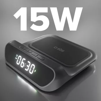 SBS ξυπνητήρι με ασύρματο φορτιστή 15 W (TEWIRCLOCK)