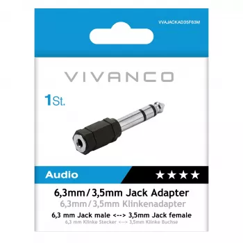 Vivanco VVAJACKAD35F63M Αντάπτορας jack 3,5 mm (θηλυκό σε αρσενικό) Στερεοφωνικός