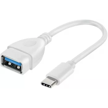 Προσαρμογέας Vivanco USB-C σε USB-A 3.0 10 cm, λευκό (VVITUSBTY3FM01W)