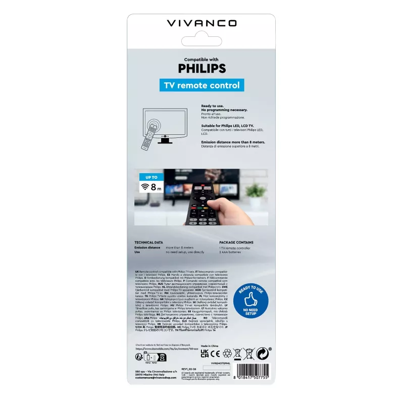 Vivanco VVREMOTEPHIL Καθολικό τηλεχειριστήριο για τηλεοράσεις Philips