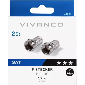 Βύσμα F Vivanco για καλώδιο 6.5 mm, 2 τεμ. (VVSATADAPTF65MM2P)