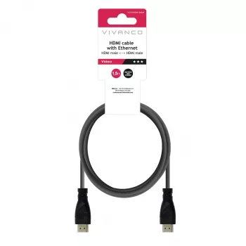 Vivanco VVVOXHDMI15MMK Καλώδιο High Speed HDMI με Ethernet 1,5 m Μαύρο