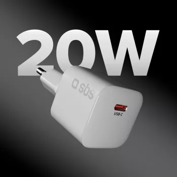 SBS 20W USB-C PD επιτοίχιος φορτιστής - λευκό