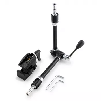 Manfrotto 143R αρθρωτός βραχίονας Magic Arm με βάση κάμερας, αντοχή 3 kg, αλουμίνιο, μαύρο