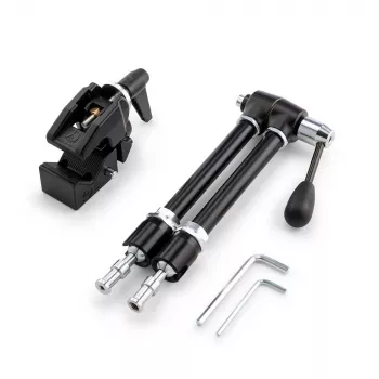 Manfrotto 143R αρθρωτός βραχίονας Magic Arm με βάση κάμερας, αντοχή 3 kg, αλουμίνιο, μαύρο