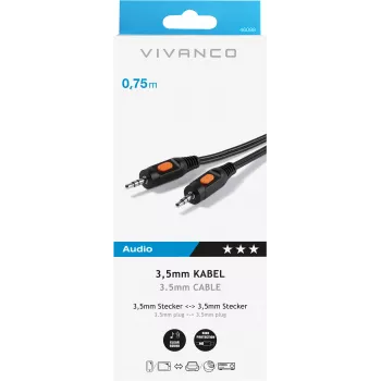 Καλώδιο ήχου Vivanco 3.5 mm σε 3.5 mm 0.75 m (VVAJACK07MMK)